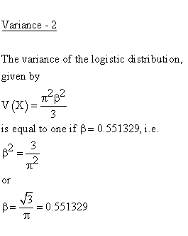 Continuous Distributions - Logistic Distribution - Variance 2