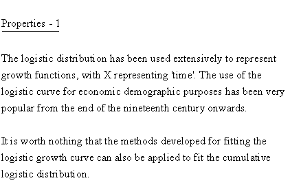 Statistical Distributions - Logistic Distribution - Properties 1