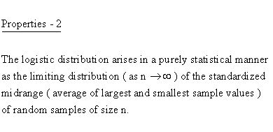 Statistical Distributions - Logistic Distribution - Properties 2