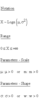 Statistical Distributions - Lognormal Distribution - Parameters