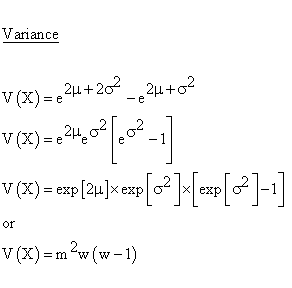 Statistical Distributions - Lognormal Distribution - Variance