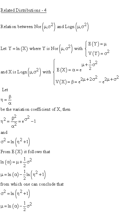 Statistical Distributions - Lognormal Distribution - Related Distributions4 - Lognormal Distribution versus Normal Distribution