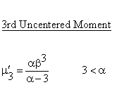 Statistical Distributions - Pareto Distribution - Third Uncentered Moment