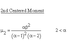 Continuous Distributions - Pareto Distribution - Second Centered Moment