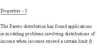 Continuous Distributions - Pareto Distribution - Properties 1 - Income
Distribution