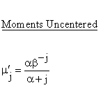 Statistical Distributions - Power Distribution - Uncentered Descriptive Statistics - Moments