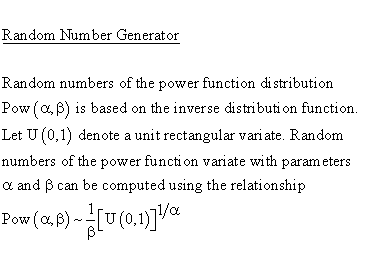 Continuous Distributions - Power Distribution - Random Number Generator