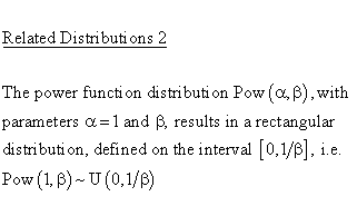 Continuous Distributions - Power Distribution - Related Distributions 2 -
Power Function Distribution versus Rectangular Distribution
