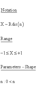 Statistical Distributions - r Distribution - Parameters