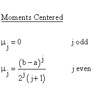 Continuous Distributions - Rect. (Uniform) Distribution - Centered
Moments
