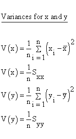 Descriptive Statistics - Simple Linear Regression - Mean and Variances - Variances 1