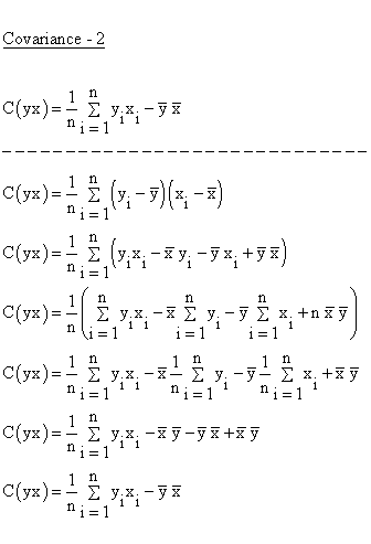 Descriptive Statistics - Simple Linear Regression - Covariance - Covariance 2
