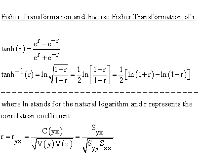 Simple Linear Regression - Correlation Coefficient - Fisher
Transformation
