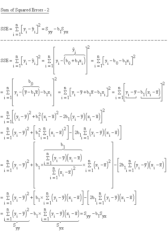 Descriptive Statistics - Simple Linear Regression - Residuals - Sum of Squared Errors - 2