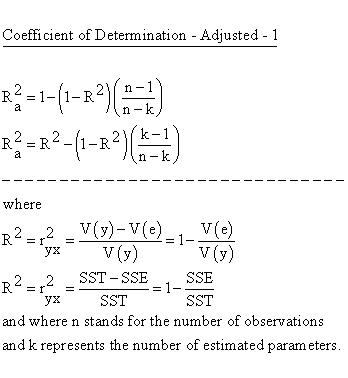 Descriptive Statistics - Simple Linear Regression - Determination Coefficient - Coefficient ofDetermination - Adjusted - 1