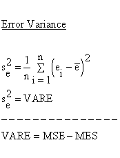 Descriptive Statistics - Simple Linear Regression - Model Performance - Error Variance