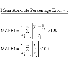 Descriptive Statistics - Simple Linear Regression - Model Performance - Mean Absolute PercentageError - 1