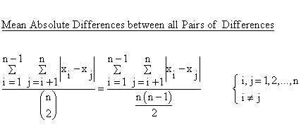 Descriptive Statistics - Variability - Observations - Mean Absolute Differences between all Pairs of Observations