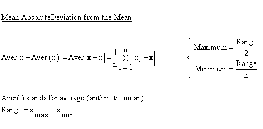 Descriptive Statistics - Variability - Mean Absolute Deviation (MAD) - Mean Absolute Deviation from the Mean