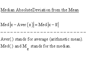 Descriptive Statistics - Variability - Median Absolute Deviation (MAD)� - Median Absolute Deviation from the Mean