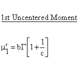 Continuous Distributions - Weibull Distribution - First Uncentered Moment