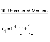 Continuous Distributions - Weibull Distribution - Fourth Uncentered Moment